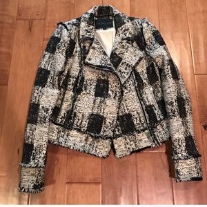 Rachel Zoe plaid moto